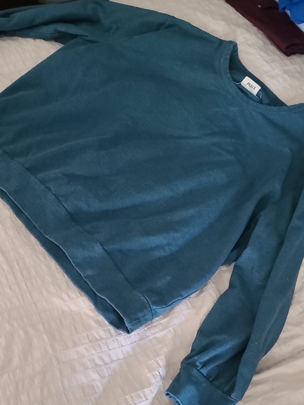 Pact Teal Crewneck Pullover